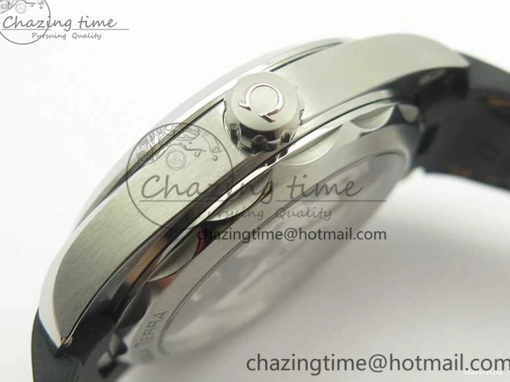 0411 SmoothTexture Aqua Terra 150M Master Chronometers VSF 1:1 Best Edition White Dial Orange Hand on Black Rubber Strap A8900 Super Clone 8011